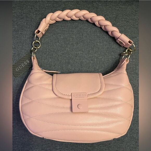 GUESS Lily Quilted Shoulder Bag • Blush Pink • New • Sold Out - Picture 2 of 9
